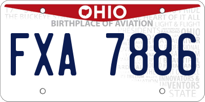 OH license plate FXA7886