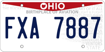 OH license plate FXA7887