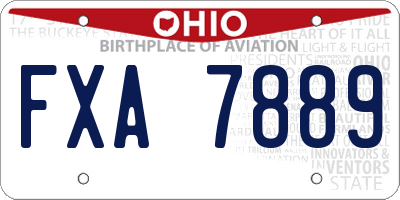OH license plate FXA7889