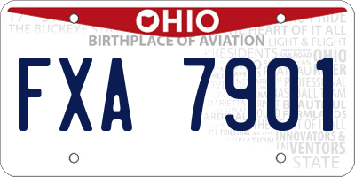 OH license plate FXA7901