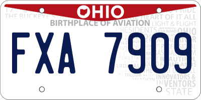 OH license plate FXA7909