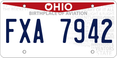 OH license plate FXA7942