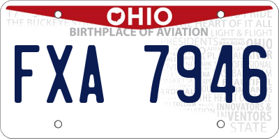OH license plate FXA7946