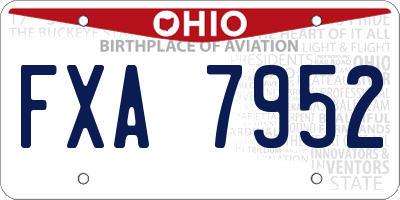 OH license plate FXA7952