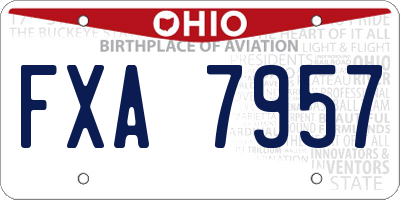OH license plate FXA7957