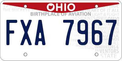 OH license plate FXA7967