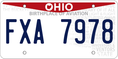 OH license plate FXA7978