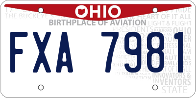 OH license plate FXA7981