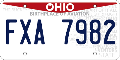 OH license plate FXA7982
