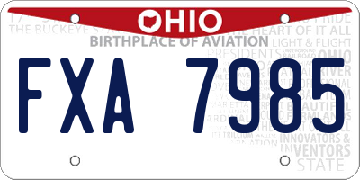OH license plate FXA7985