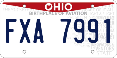 OH license plate FXA7991