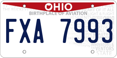 OH license plate FXA7993