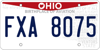 OH license plate FXA8075