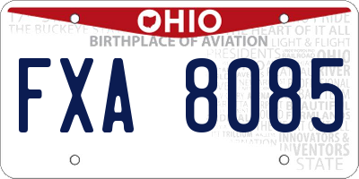 OH license plate FXA8085