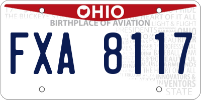 OH license plate FXA8117