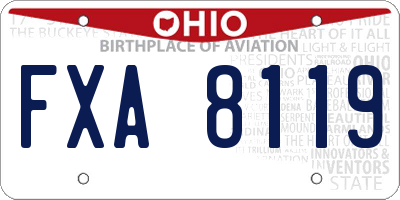 OH license plate FXA8119