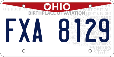 OH license plate FXA8129