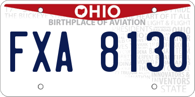 OH license plate FXA8130