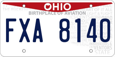 OH license plate FXA8140