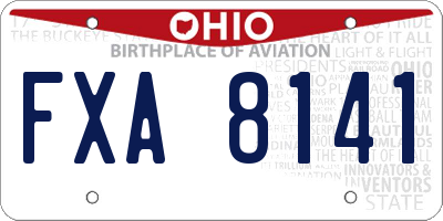 OH license plate FXA8141