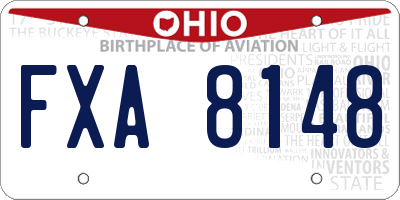 OH license plate FXA8148