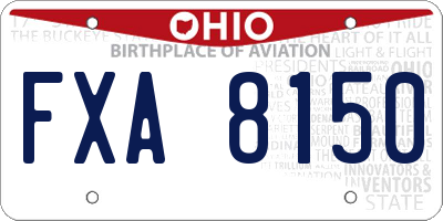 OH license plate FXA8150
