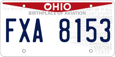 OH license plate FXA8153