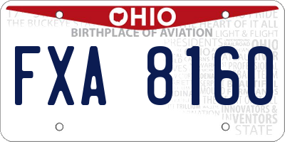 OH license plate FXA8160