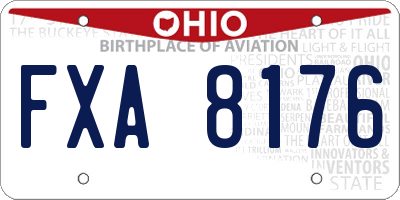 OH license plate FXA8176