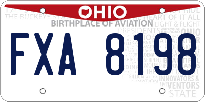 OH license plate FXA8198