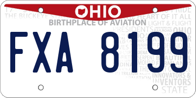 OH license plate FXA8199