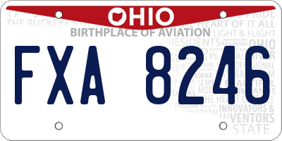 OH license plate FXA8246