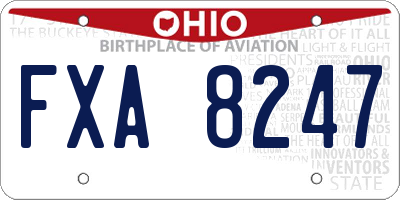 OH license plate FXA8247