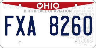 OH license plate FXA8260