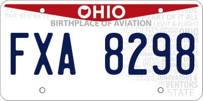OH license plate FXA8298
