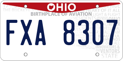 OH license plate FXA8307