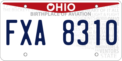 OH license plate FXA8310