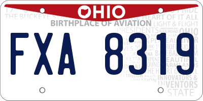 OH license plate FXA8319