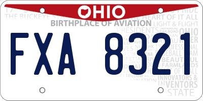 OH license plate FXA8321
