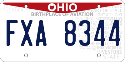 OH license plate FXA8344