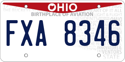 OH license plate FXA8346