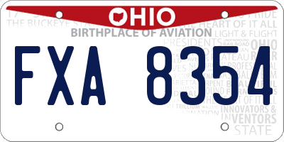 OH license plate FXA8354