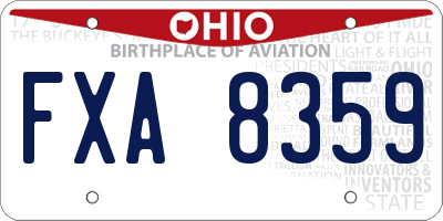 OH license plate FXA8359