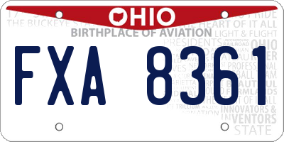OH license plate FXA8361