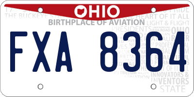 OH license plate FXA8364