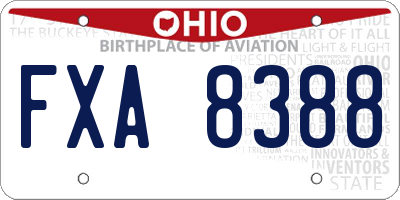 OH license plate FXA8388