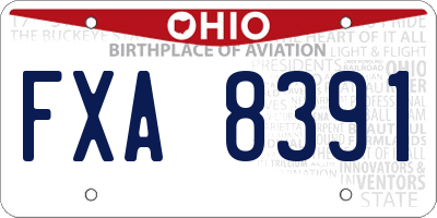OH license plate FXA8391