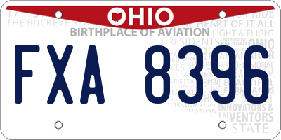 OH license plate FXA8396