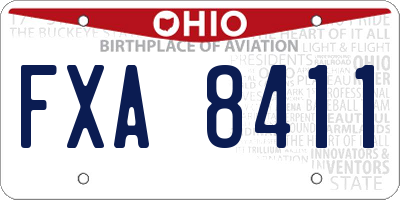 OH license plate FXA8411