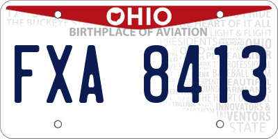 OH license plate FXA8413